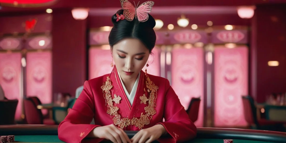 traditional Korean girl in a casino